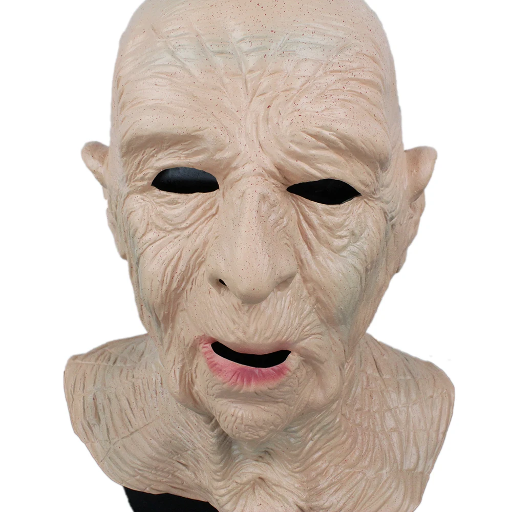 Old Man Mask Realistic Prank Granpa Costume Face Guise Creepy Funny Dead Elastic