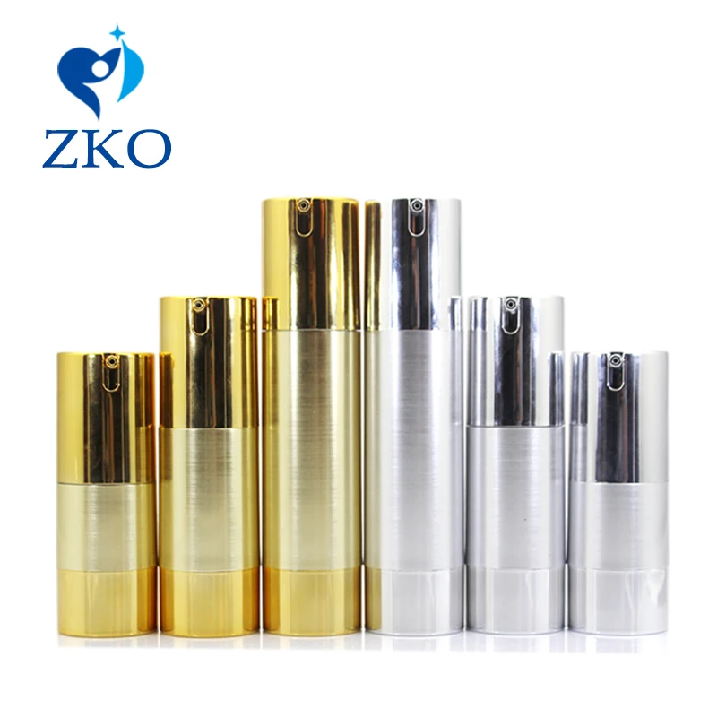 

NEW! Low price 1 pcs 15ml/30ml/50ml gold plated AS airless Pump Cosmetic bottle, free shipping refillable bottle