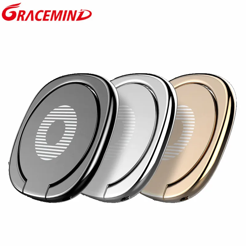

Gracemind Luxury 360 Degree Metal Finger Ring Holder For iPhone X 8 7 Samsung S9 S8 Mobile Phone Finger Holder Tablets Holder