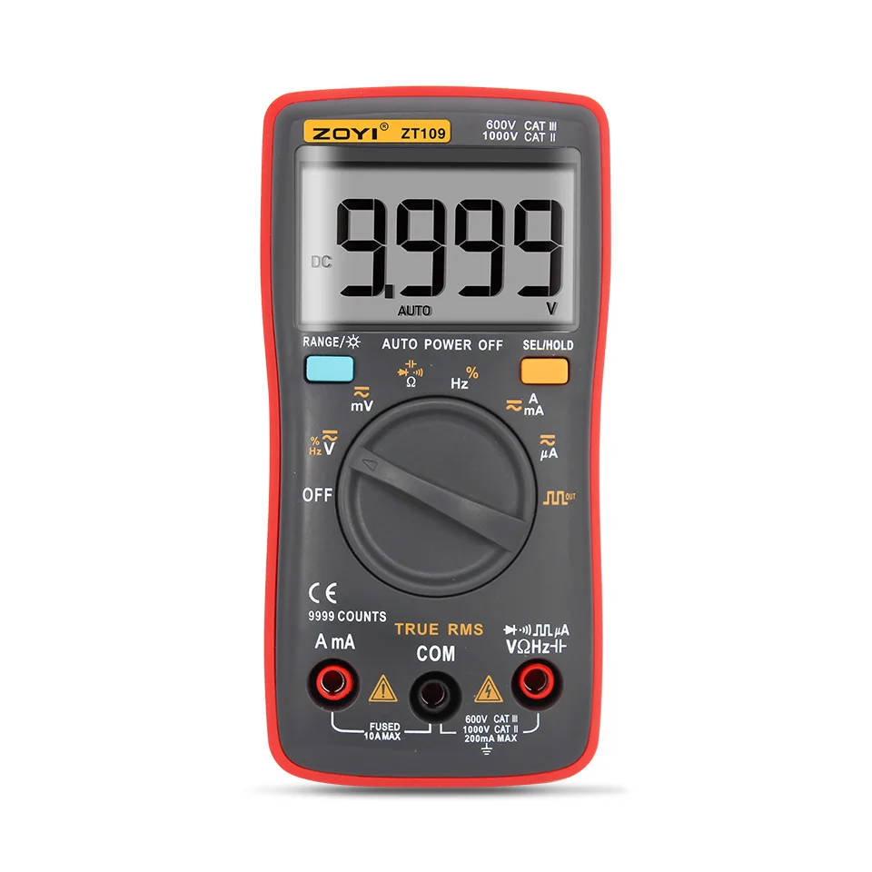

ZOYI ZT109 Digital Multimeter 9999 Counts Voltage Current Resistance Frequency Capacitance Meter Electrial Masure Tool