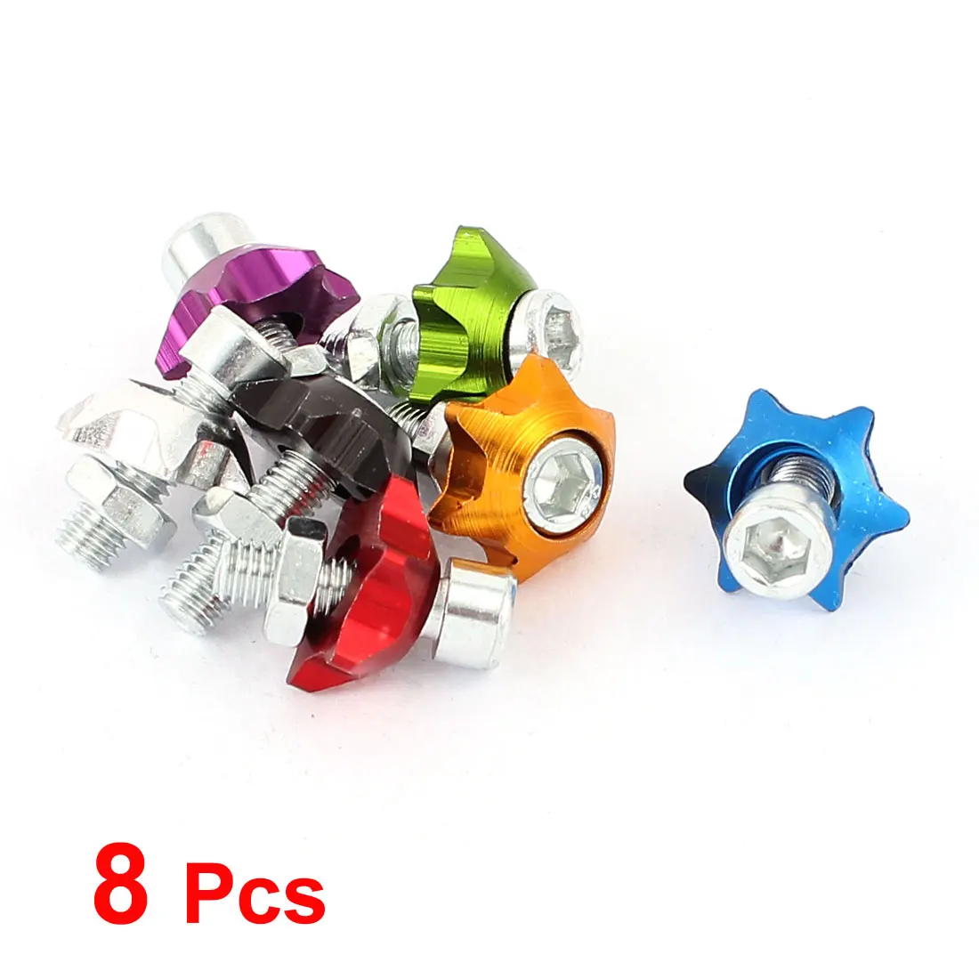 

X Autohaux License Plate Star Shape Bolt Screw Fasteners Kit Assorted Color 7Pcs