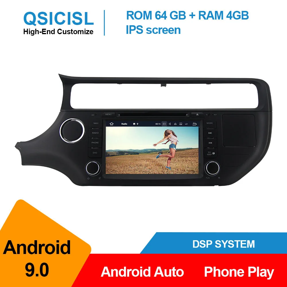 

4GB+64GB Android 9.0 car radio multimedia player for Kia RIO 2015 car head unit 1 din IPS 9" vehicle gps navigation stereo dsp