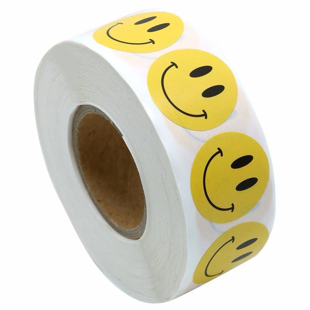 Yellow Smiley Face Happy Stickers