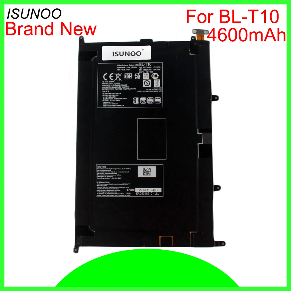Isunoo 4600mah Blt10 Battery For Lg Gpad G Pad 8.3 Blt10 Vk810 V500