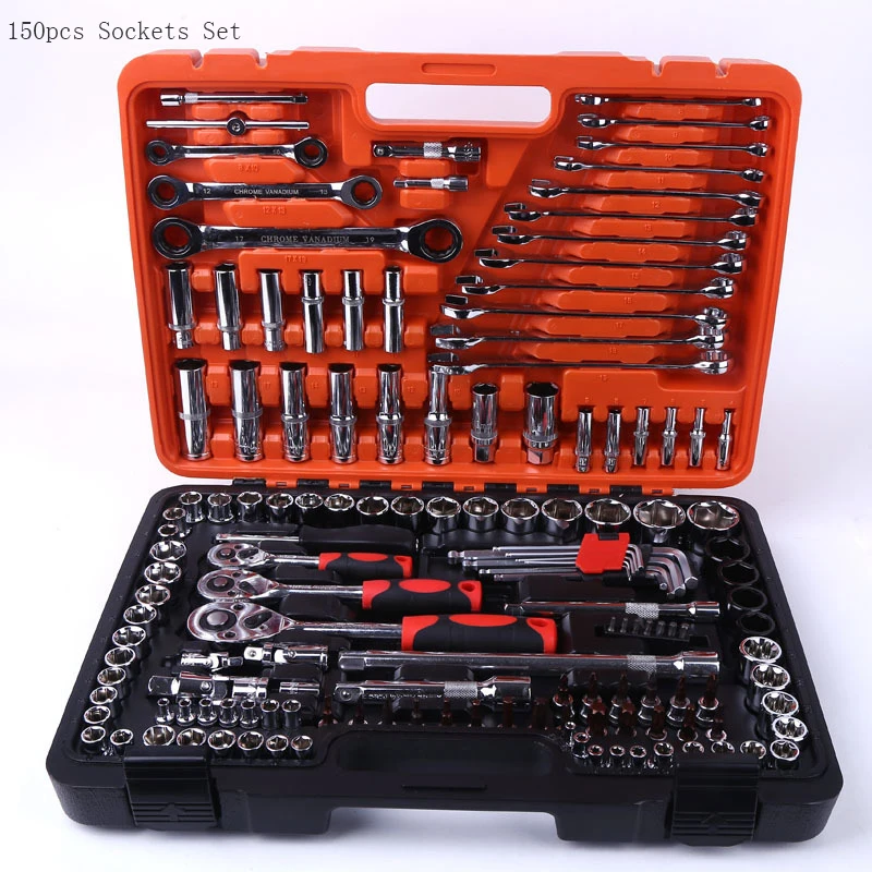 150pcs Sockets Set CRV Steel Complete Mechanic Tools Set for Auto