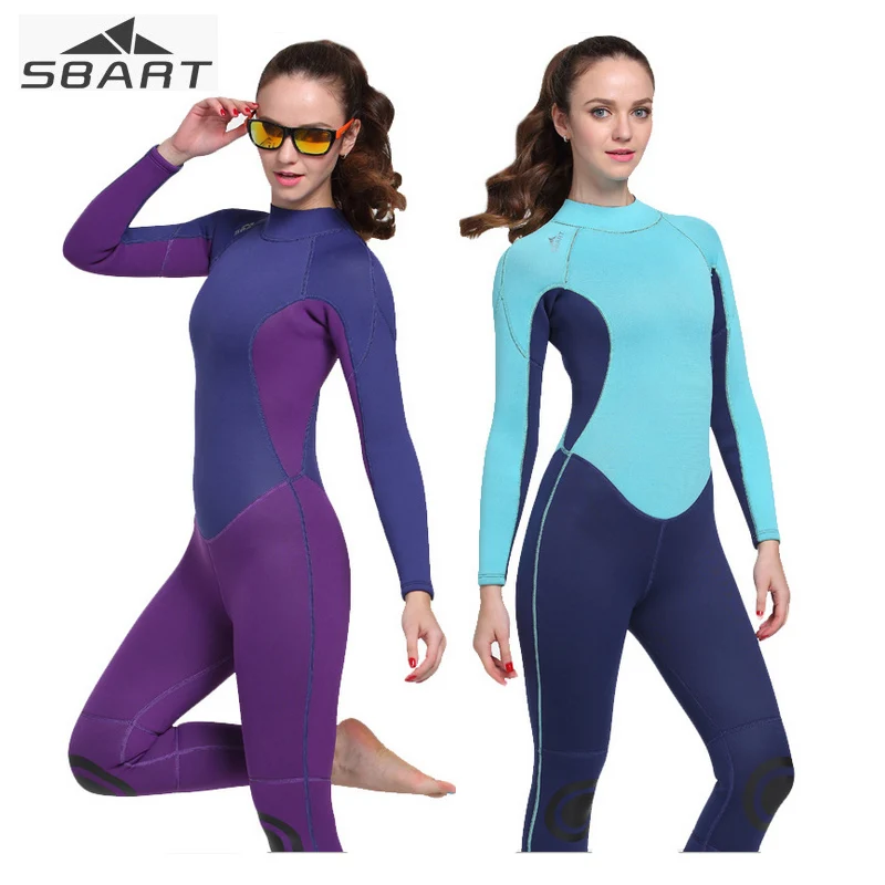 Sbart Women's 3mm Neoprene Wetsuit Diving Suit Thermal UV Protection ...