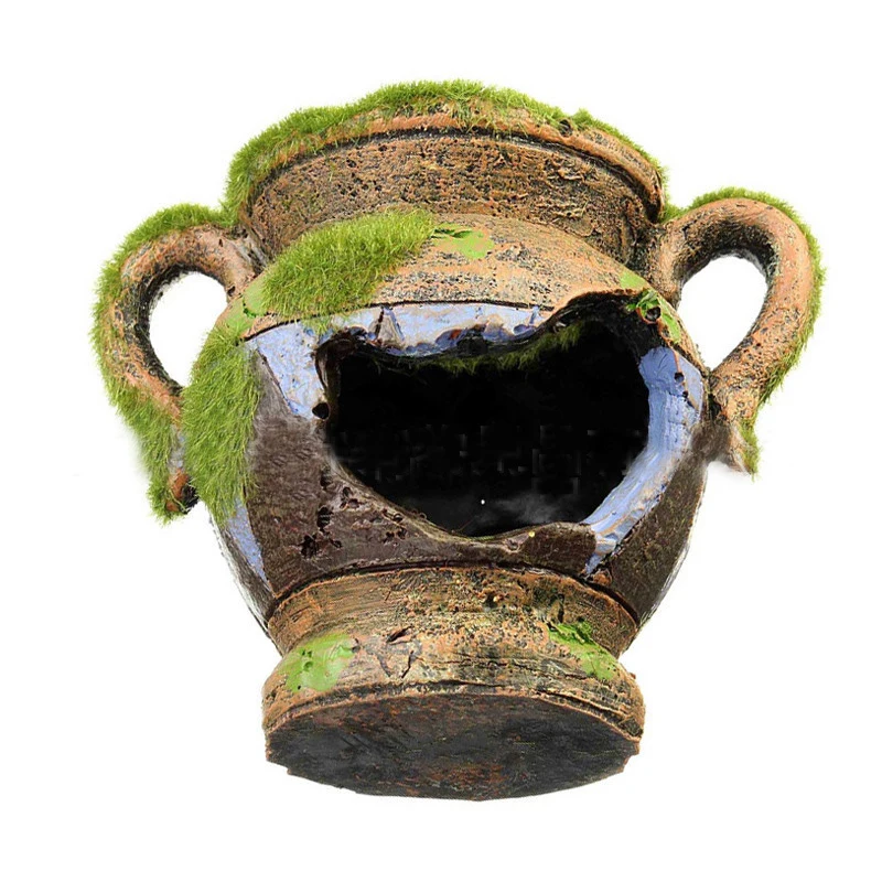 

Aquarium Ornament Wreck Flowerpot Island Destroyer Fish Tank Cave Decor Flower Vase Wreck