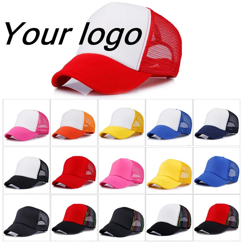 

Factory Price! DIY Custom Trucker Cap Free Logo Text Photo Print Adult Men Women Mesh Adjustable Snapback Free Shipping