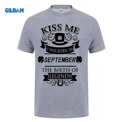 Футболки Tee4U, летняя Новинка, короткие рубашки Kiss Me I, родившиеся в сентябре