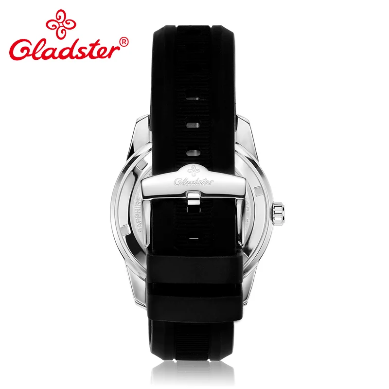 Gladster Luxury Japan MIYOTA GP11-3H Sports Silicone Male Watch Calendar Gentleman Quartz Clock Sapphire Crystal Men Wristwatch