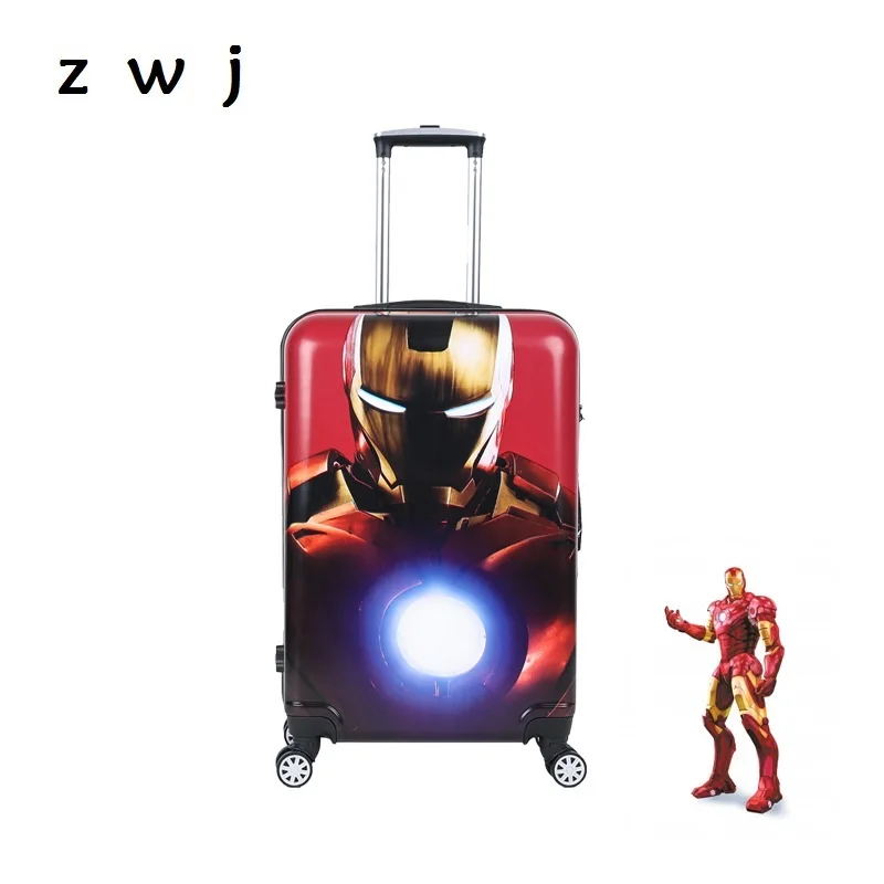

Iron Man hardside luggage trolley suitcase women travel bag men rolling luggage for hero fans