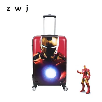 

Iron Man hardside luggage trolley suitcase women travel bag men rolling luggage for hero fans