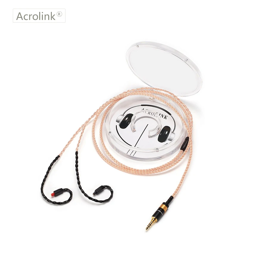 

Acrolink IM50 3.5 plug DIY Earphone Pcocc Audio Cable Repair Replacement Headphone with 16 cores knitting