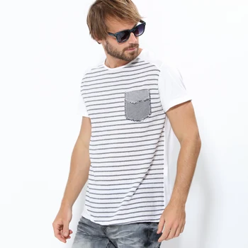 

Camiseta de hombre delantero de rayas y bolsillo hombre - 015091