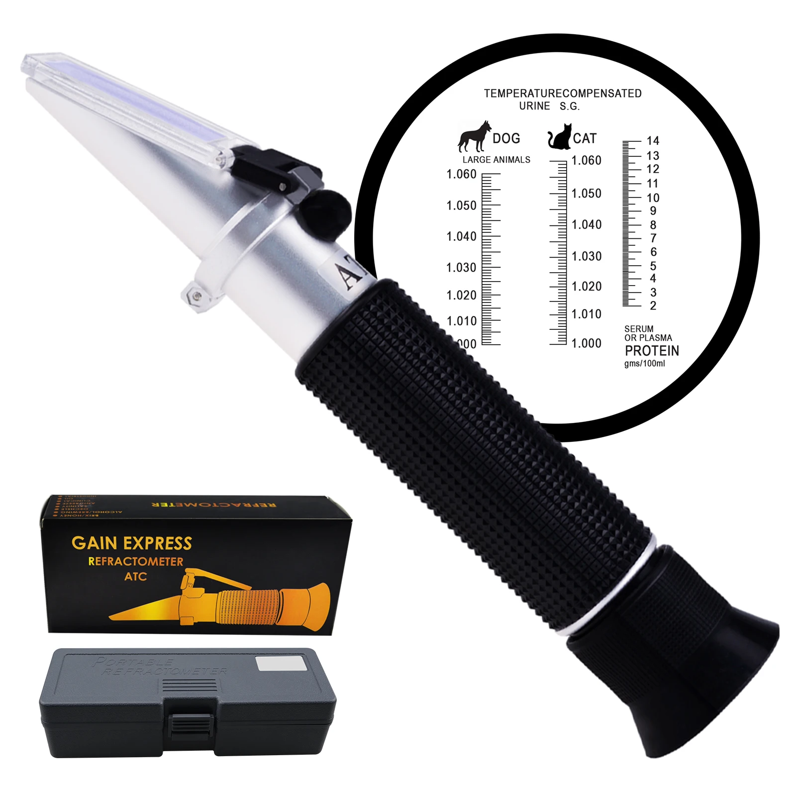 Pet Clinical Refractometer with ATC Tri Scale Serum & Plasma Protein ...