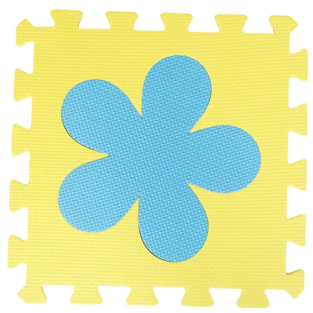 NEEU 10 шт. для детей, eva пены игровые маты для головоломки игровая комната спальня Rugs Блокировка упражнения плитки пол ковры 30x30x1 см края - Цвет: Blue Yellow Flower