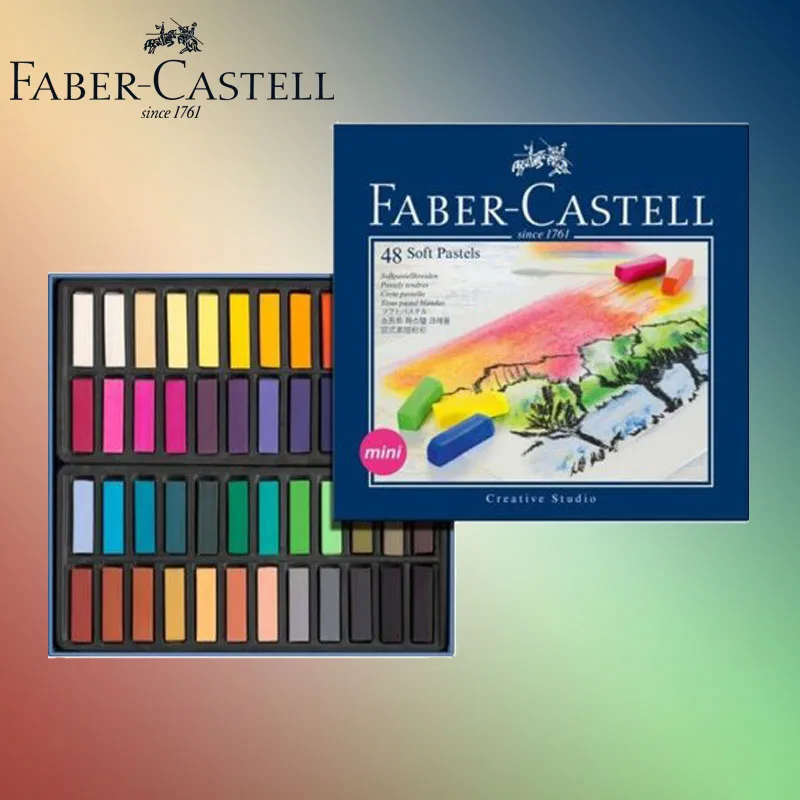 

Original Faber Castell Soft Pastels Mini Cardboard Box Of 48 Art Drawing For Student Color Crayon Brush Stationery Supplies