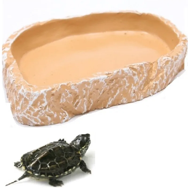 

ZHPZPET Resin Tortoise Bowl Basin No poison Reptiles Feeding Supplies food container feeder dish for tortoise Reptiles