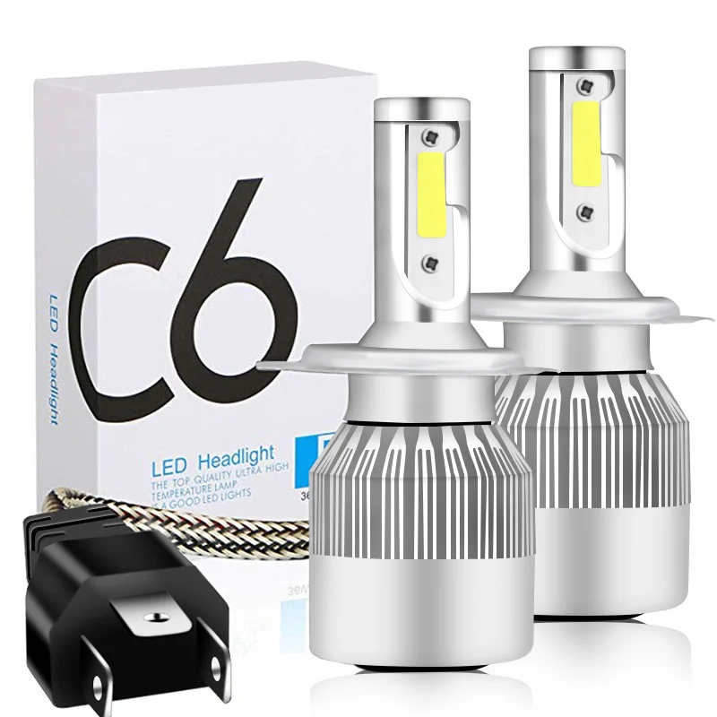 

1 PCS Mini Car Headlight Bulb LED C6 H1 H3 H4 H7 9005 9006 36W 6500K 3800LM Auto Car Light Styling Bright Lamp Bulb White Light