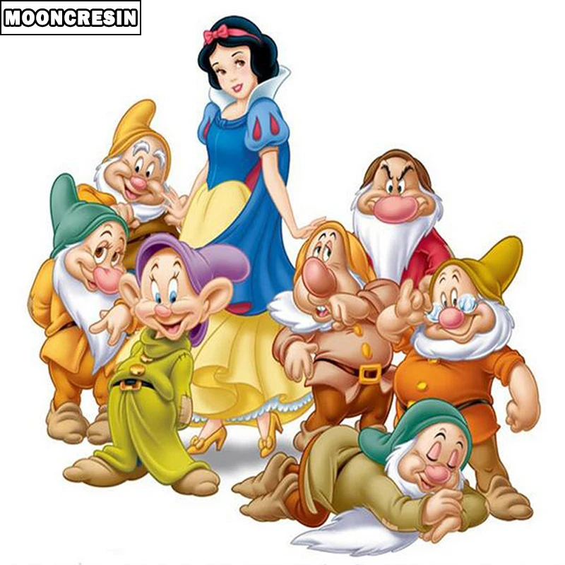 

Diy Diamond Embroidery Full Square Diamond Painting Snow White and the Seven Dwarfs Home Decor Paint By Numbers Crystal Mosaic