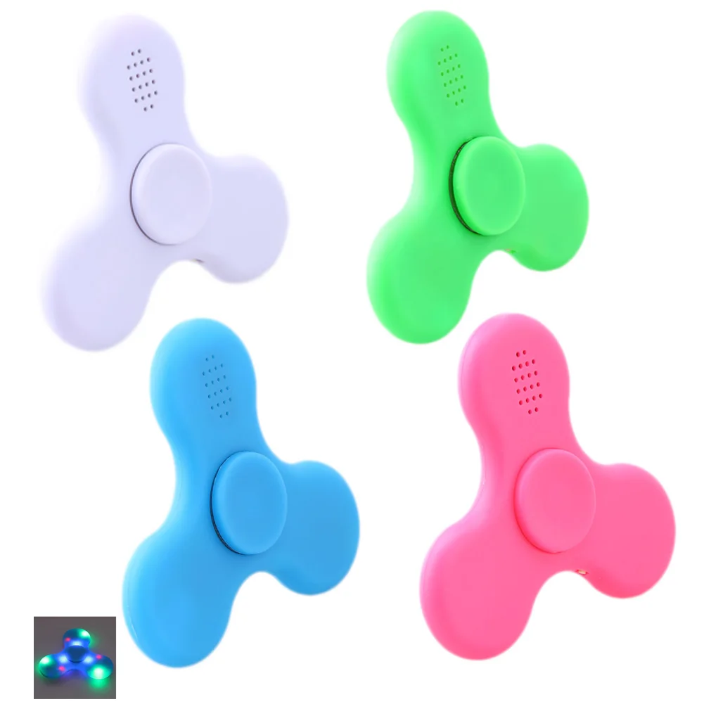 1 pc LED Bluetooth Speaker Musical Hand Tri Fidget Fingertip Gyro Spinner Anti Stress Relief Kids Children Adults Toys Gifts