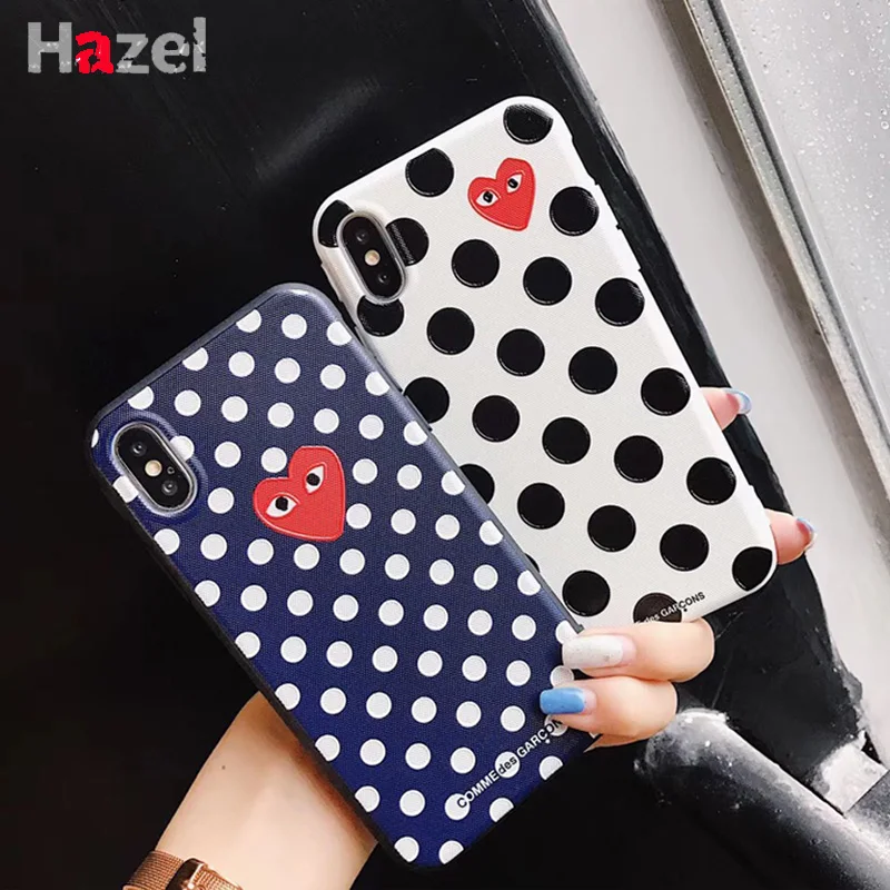 Hot France CDG Play Comme des Garcons Heart Soft cover case for iphone 6 6Plus S 7 7 plus 8 8Plus X Love Wave point phone cases Hot France CDG Play Comme des Garcons Heart Soft cover case for iphone 6 6Plus S 7 7 plus 8 8Plus X Love Wave point phone cases