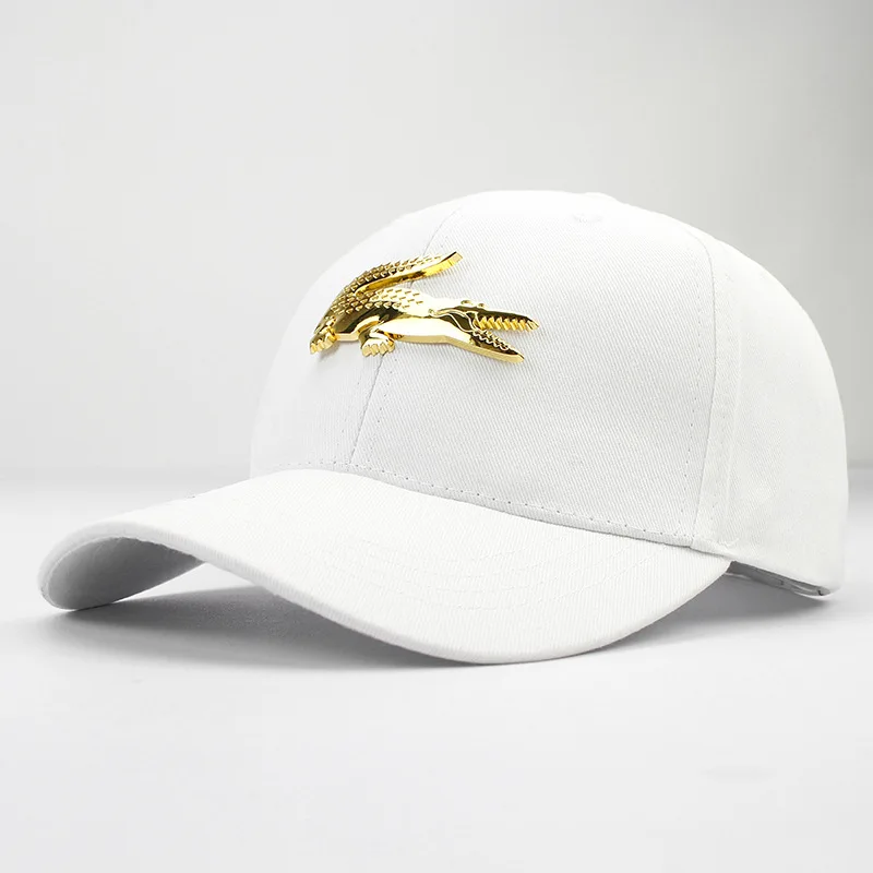 LDSLYJR, хлопковая кепка с металлическим крокодилом, бейсболка, кепка в стиле хип-хоп, регулируемая бейсболка, кепки для детей, мужчин и женщин