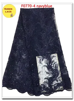 

Hot Selling Royal blue African French Lace with Sequins For Party