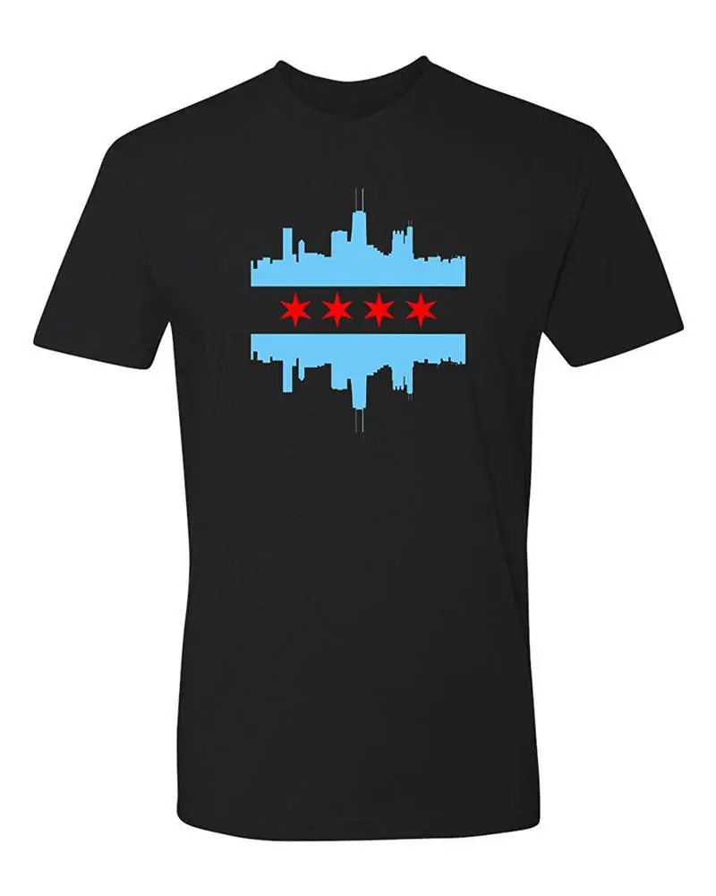 

Family T Shirts Short Panoware Men'S Chicago Flag Men Summer O-Neck Tee Shirt