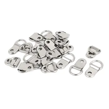 

UXCELL High Quality 20Pcs/lot 25x15mm Single Hole 3.5mm D Ring Picture Frame Hangers Hooks With Screws Silver Tone