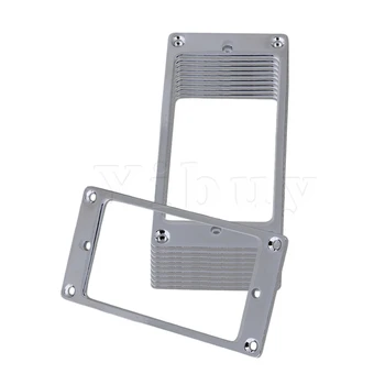 

Yibuy 10pcsChrome Metal Humbucker Pickup Surrounds for Guitar Replacement