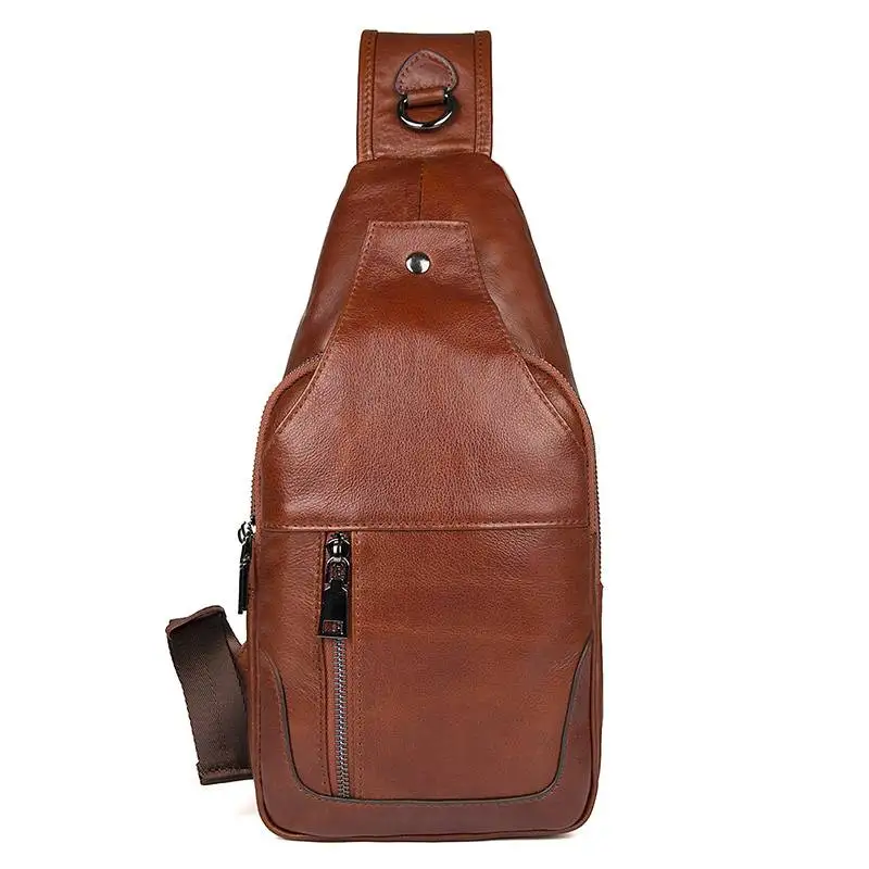 Brust Echtem Vintage Taschen Aus Tasche Reise Zurück Rindsleder Brown Tag Messenger Sling Körper Kreuz Männer Business Schulter Pack Leder Mode 5qYIBBw