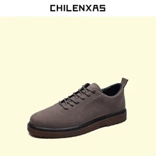 CHILENXAS Spring Autumn New Famous Leather Shoes Men Casual derby dress formal lace-up Breathable Comfortable Waterproof Solid