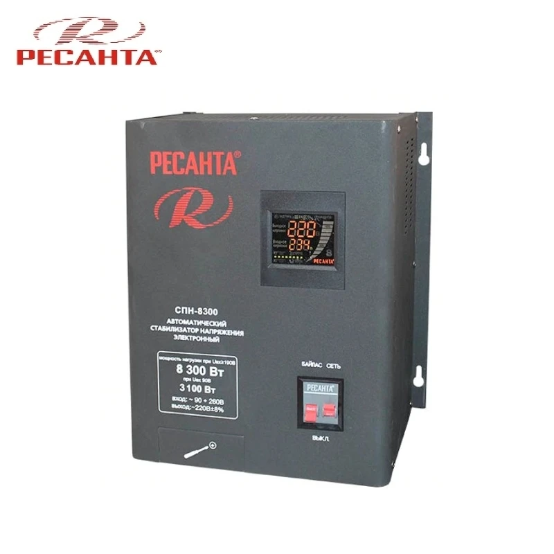 Single phase voltage stabilizer RESANTA SPN-8300 Relay type Voltage regulator Monophase Mains stabilizer Surge protect 10pcs lot intersil isl6263crz 6263crz 5 bit vid single phase voltage regulator for imvp 6 santa rosa gpu core