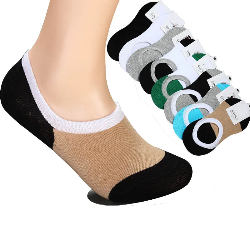 6pairs Men Soft Invisible Socks Low Cut Casual Cotton Loafer Boat Non