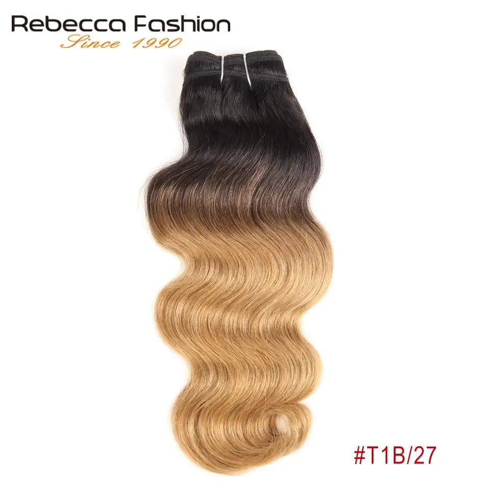 Rebecca бразильский естественное тело волна волос 1 Комплект Цветной # T1B/30 # T1B/27 # T1B/99J # T1B/BUGR человеческих волос 10-22 дюймов