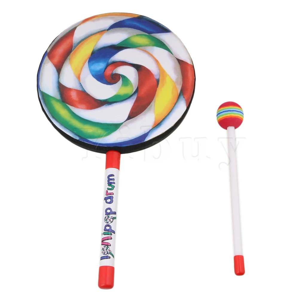 Buy Yibuy 7.9" Lollipop Shape Hand Drum Percussion