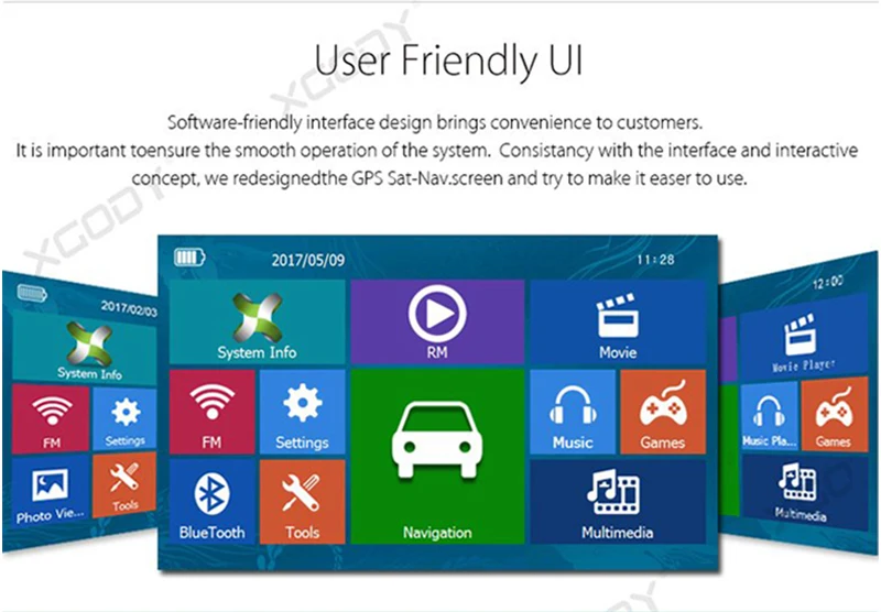Xgody gps Navigation Truck Car GPS Navigator 128+8GB 7 inch Europa FM Bluetooth Rearview Camera Optional Sat nav Map Free Update