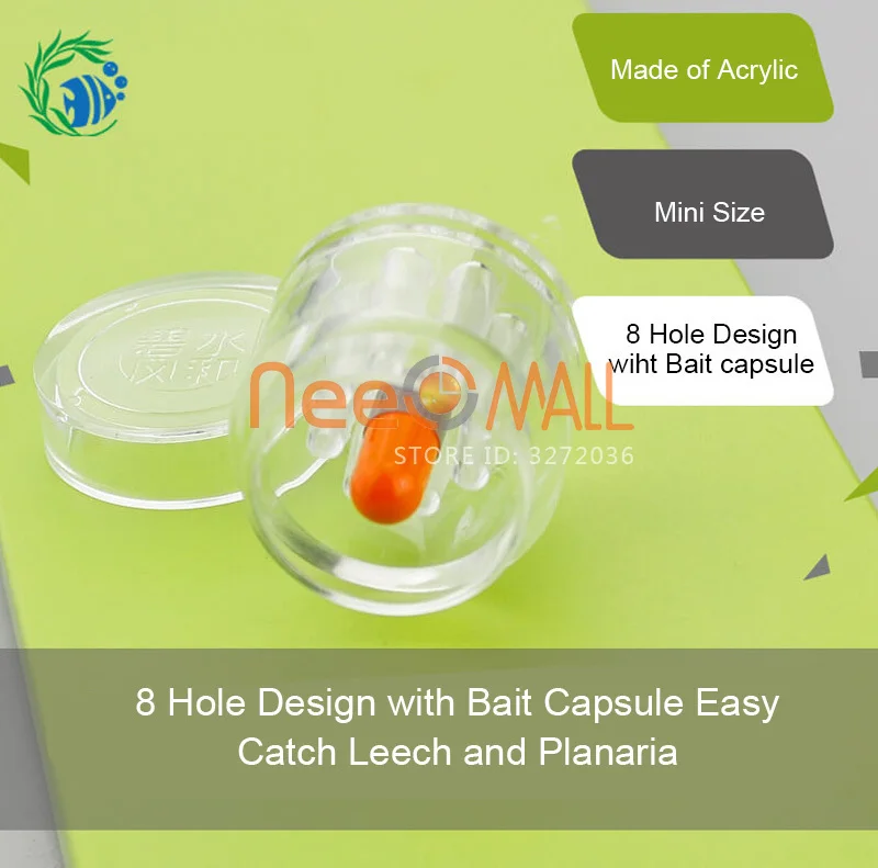 2 Piece Class 1 8 Hole Snail Leech Trap Planaria Catcher With Bait