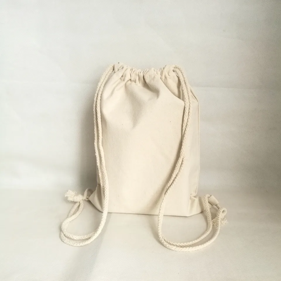 cotton canvas drawstring backpack