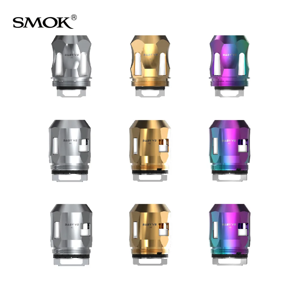 

3PCS/Lot Smok TFV8 BABY V2 Coil 0.15ohm 0.17ohm 0.2ohm Baby V2 A1 A2 A3 Replacement Coil For Smok Tfv8 Baby V2 Tank