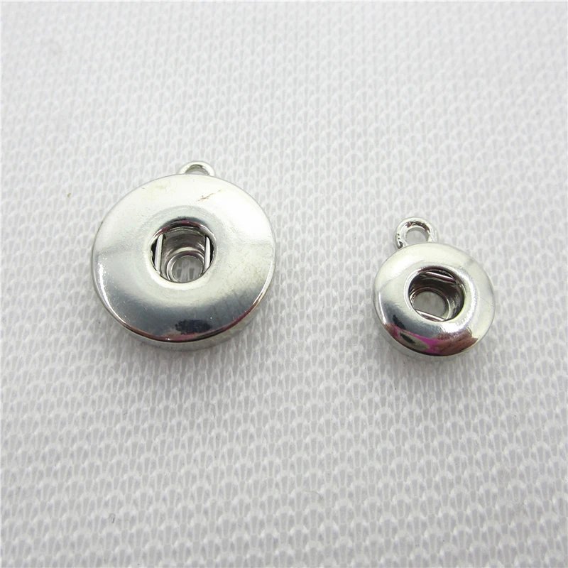 

50pcs/lot Silver Round Snap Button Necklace Dangle Charms DIY Snaps Jewelry Accessories Necklace Pendant Accessory 12mm 18mm