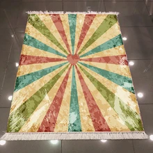 Еще Зеленые Синие полосы красные сердца винтажные старение 3d шаблон печати противоскользящие обратно моющиеся декоративные килим области ковер