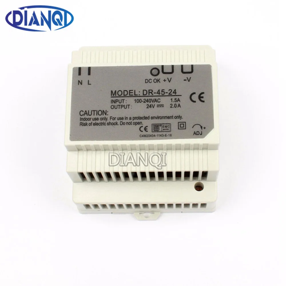 

DIANQI Din rail power supply 45w 24V power suply 24v 45w ac dc converter dr-45-24 good quality