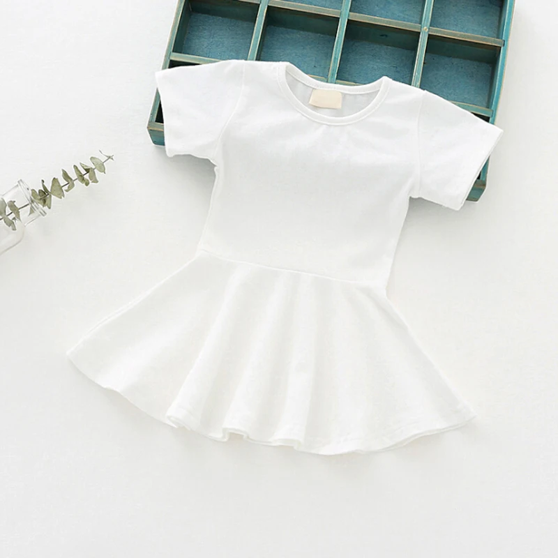 

Kid New Fashion Casual Summer Cute Baby Child Round Neck Mini Dress