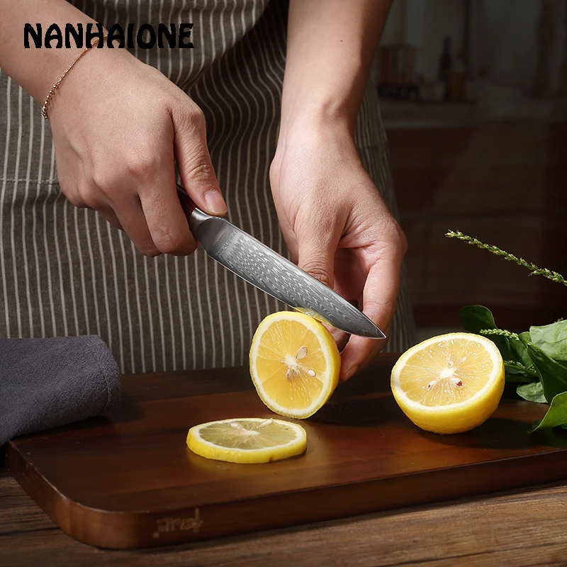 NANHAIONE 5 дюймовый Универсальный поварской нож японская Дамасская нержавеющая