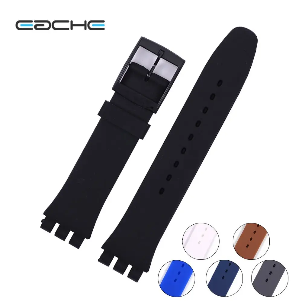 

EACHE 17mm 19mm Silicone Replacement Watch Band Strap Fit For SWATCH Different Colors For Men or Women