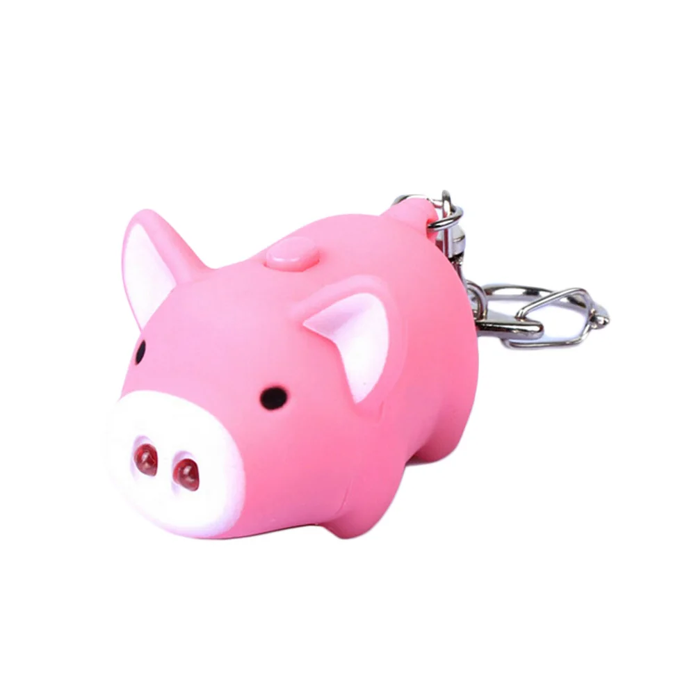 

Cartoon Little Pig Design LED Keychain With Sound Flashlight Kid Emergency Torch Animal Pig Keyring Porte Clef Wholesale