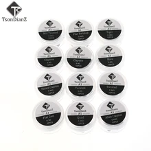 TsinDianZ A1 10 шт. плоский витой провод плавленый Clapton катушки Hive предварительно завернутый провод Alien Mix Twist Quad Tiger нагревательная спираль rda