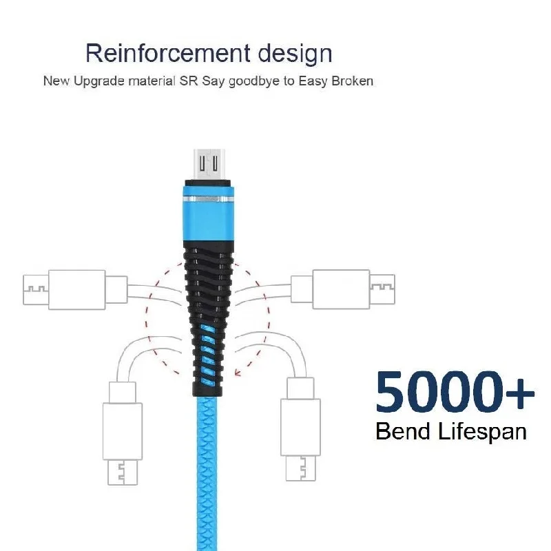 Charger cable Xiaomi Redmi 4X micro usb cable spiral spring cable extension cable for Xiaomi Redmi 4X charging cable
